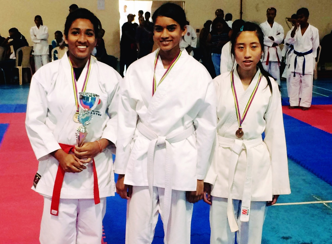 Karate Competition - Dashini Parianen Champion Kata and Paula Wong Bronze Medal Kata 2017